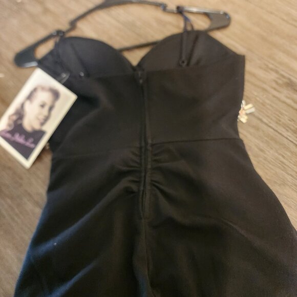 LOVE, NICKIE LEW Rhinestone Fringe Cocktail Minidress NWT BLACK  SMALL SNAGS - Picture 9 of 12